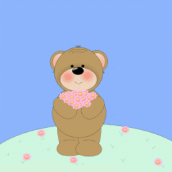 Bear Tossing Flowers