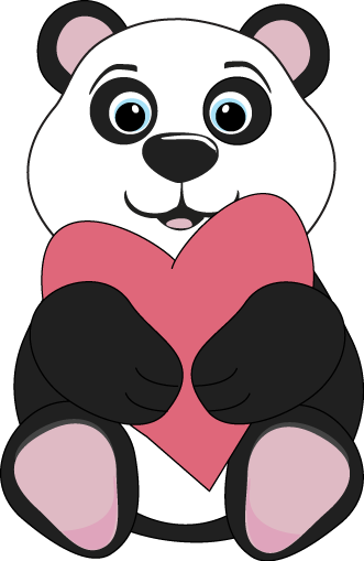 clipart panda heart - photo #1