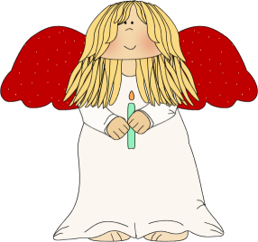 Christmas Angel Clip Art - a clip art image of a blond angel with red ...