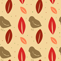 Autumn Bird and Leaves Background
