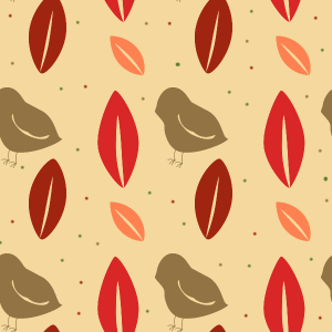 Autumn Bird and Leaves Background