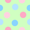 Pink and Blue Polka Dot on Green Background