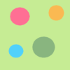 Green Orange and Blue Polka Dot Background