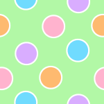 Pastel Polka Dot on Green Background
