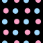 Pink and Blue Polka Dot on Black Background