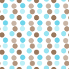Brown and Blue Polka Dot on White Background