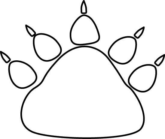 Black and White Bear Paw Print