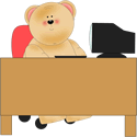 Bear Using Computer