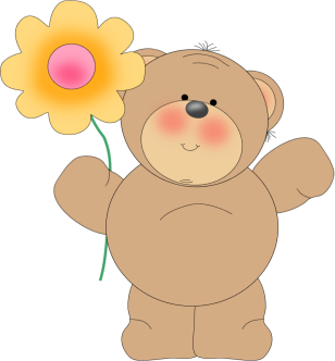 Bear Waving with Flower