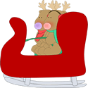 Reindeer Riding in Santa's Sleigh